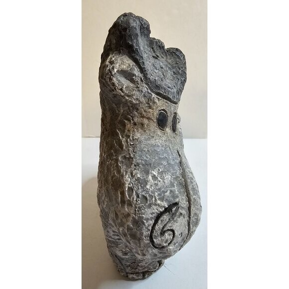 Hand-Carved Stone Moose Figurine Paperweight Outdoor Cabin Hone Decor 5.5" tall - Picture 3 of 5